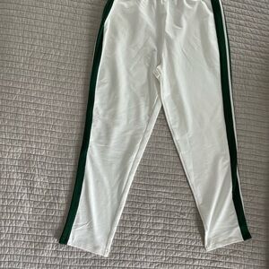 Men’s White and Green Lacoste Joggers